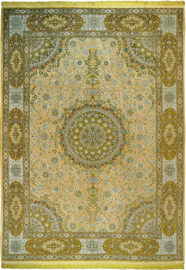 Персидский ковёр из шерсти и шёлка "Кум Медальон Хасанзаде"