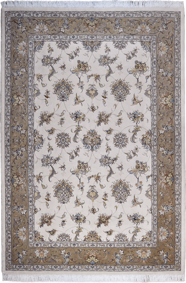Персидский ковёр сливочного цвета "Табриз Афшан"