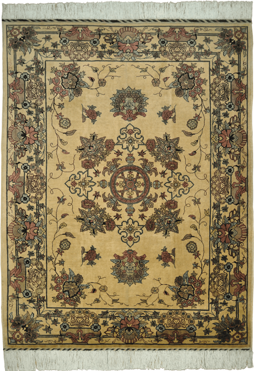 Шерстяной персидский ковёр песочного цвета "Балуч Медальон"