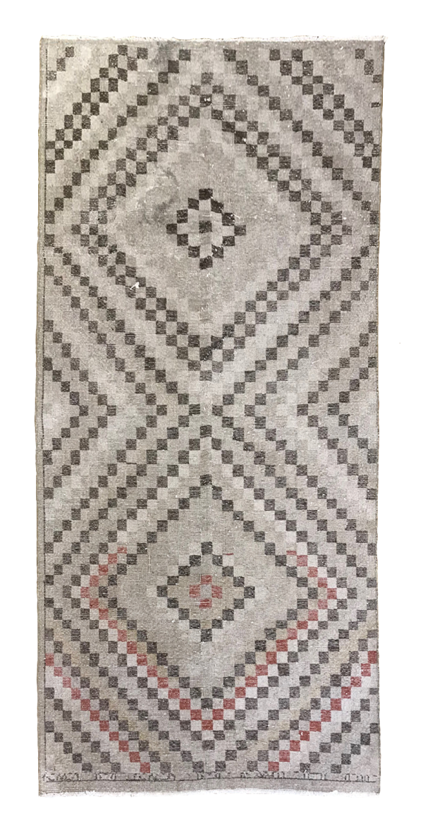 Турецкий винтажный ковёр с геометрическим узором