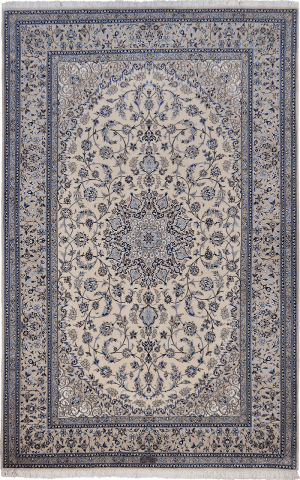 Персидский ковёр из шерсти и шёлка "Наин Медальон Хабибиан"