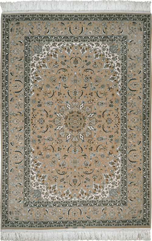 Персидский ковёр кофейного цвета "Исфахан Медальон Дари"