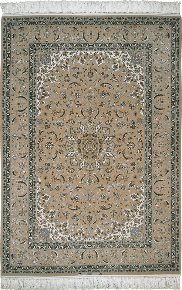 Персидский ковёр кофейного цвета "Исфахан Медальон Дари"