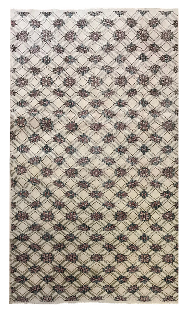 Турецкий ковёр ручной работы с цветочным орнаментом