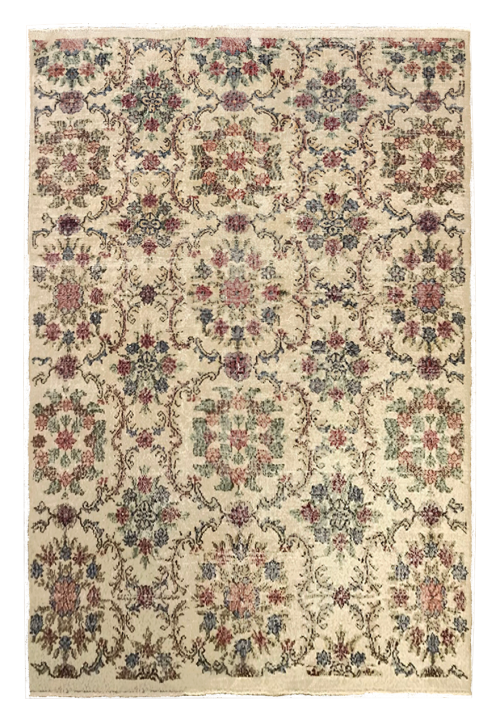 Турецкий шерстяной ковёр с цветочным орнаментом