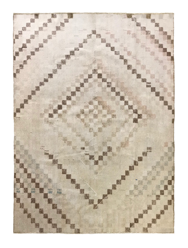 Шерстяной турецкий ковёр с геометрическим узором