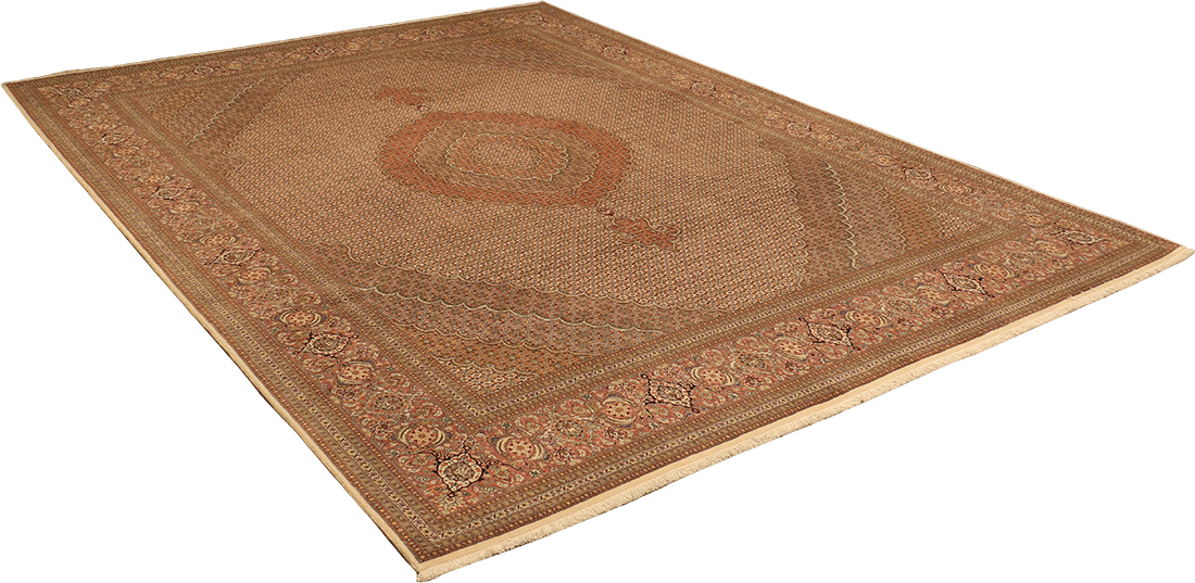 Персидский ковёр ручной работы из шерсти и шёлка "Табриз Махи"