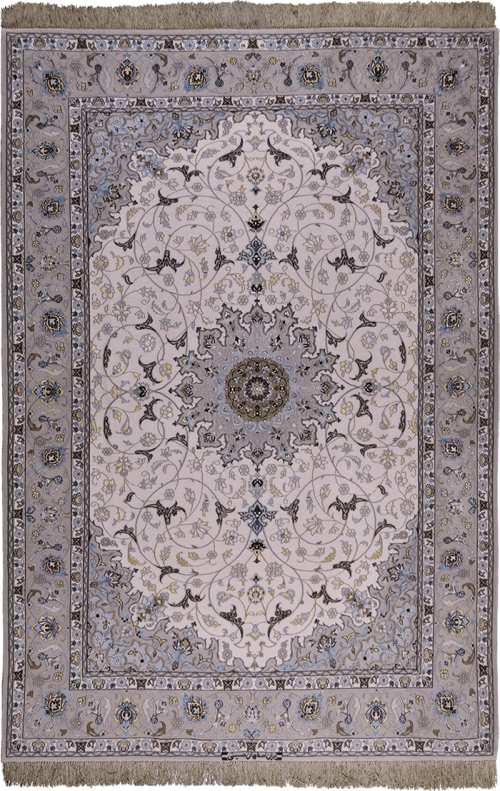 Персидский ковёр кофейного цвета "Исфахан Медальон Хосеейни"