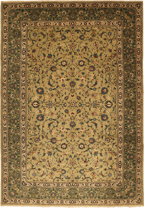 Персидский шерстяной ковёр серо-зелёного цвета ручной работы