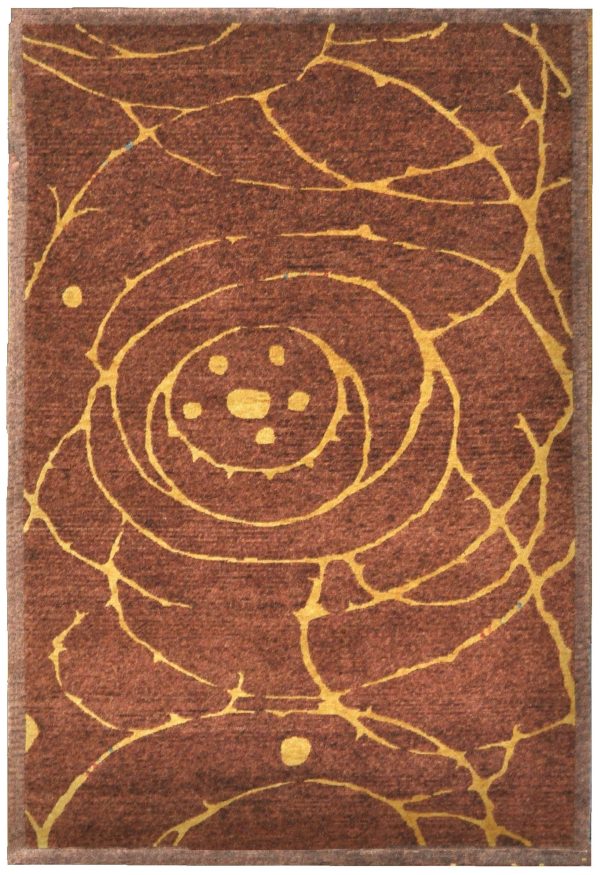 Шерстяной ковёр с абстрактным узором ручной работы