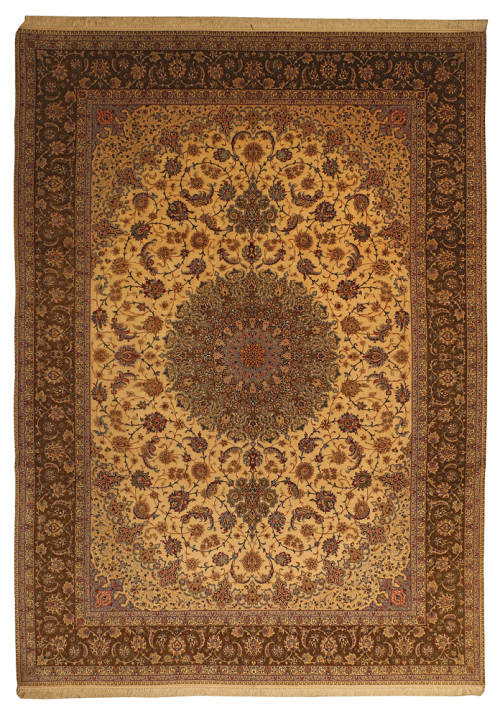 Персидский ковёр большого размера ручной работы из шерсти и шёлка