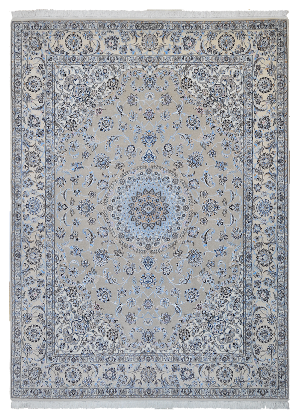 Персидский ковёр из шерсти и шёлка кофейного цвета