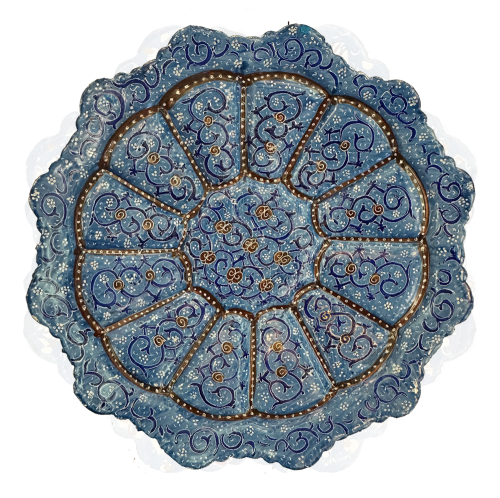 Тарелочка из натуральной меди бирюзового цвета