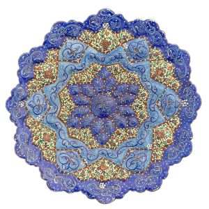 Тарелка фигурная ручной работы из меди и эмали