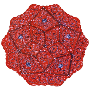 Блюдце медное розовая эмаль ручной работы "Минакари"