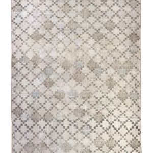 Турецкий ковёр ручной работы бежевого цвета в клетку