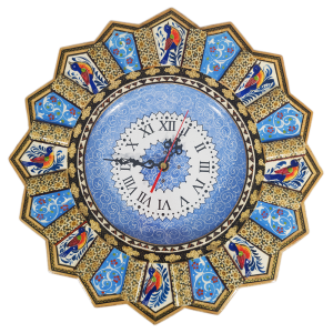 Часы настенные ручной работы "Птицы" из ореха