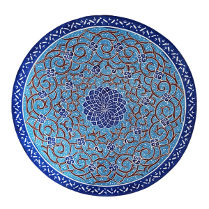 Блюдце медное голубого цвета ручной работы "Минакари"