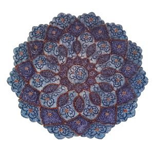 Блюдо медное ручной работы «Лазурная симфония»