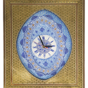 Настенные часы ручной работы из ореха и мозаики «Акварель Времени»