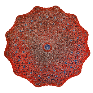 Медная тарелка расписанная эмалью «Цветок Исфахана»