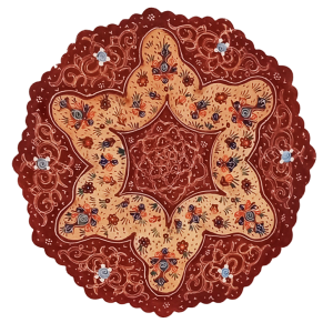 Тарелка маленькая коричневая из меди и эмали