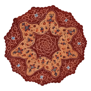 Тарелка медная покрытая коричневой эмалью ручной работы