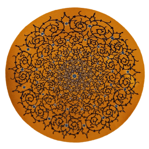 Тарелка из меди и эмали ручной работы «Восточная сага»