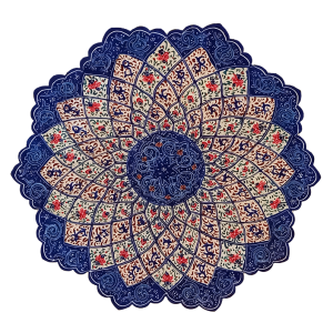 Медная ажурная тарелка  расписанная эмалью «Цветок Персии»