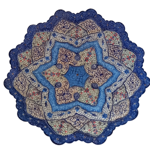 Медная тарелка расписанная эмалью «Снежинка Востока»