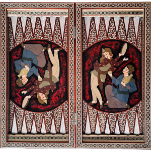 Игральный набор: нарды, шашки, шахматы "Бродячие артисты"